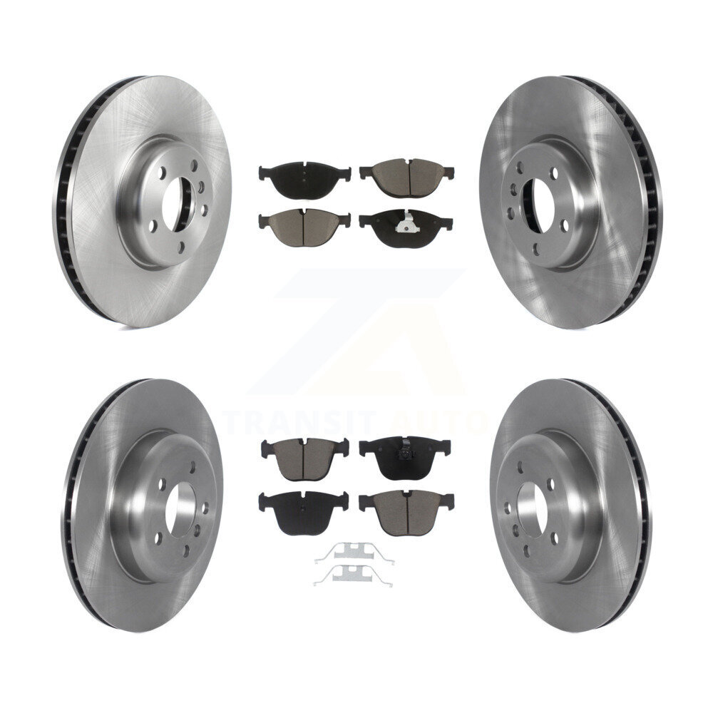 Front Rear Disc Brake Rotor And Ceramic Pad Kit (6Pc) For BMW 535i GT xDrive 740Li 740i 7 K8C-102983