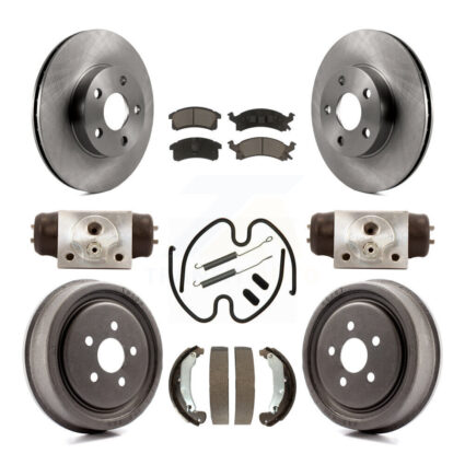 Front Rear Brake Rotors Ceramic Pad Drum Kit (9Pc) For Pontiac Sunfire Chevrolet Cavalier K8C-103077