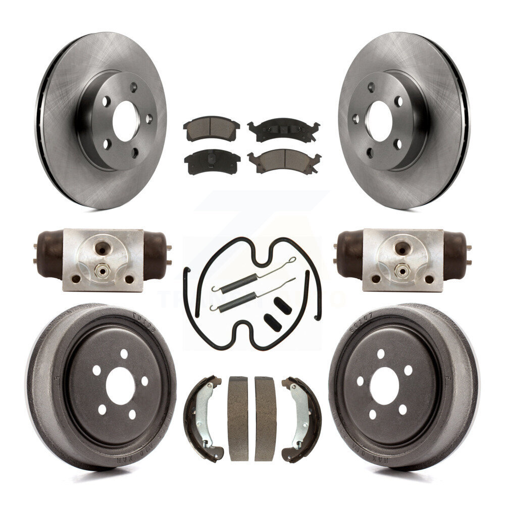 Front Rear Brake Rotors Ceramic Pad Drum Kit (9Pc) For Pontiac Sunfire Chevrolet Cavalier K8C-103077