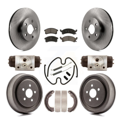 Front Rear Disc Brake Rotors Ceramic Pads And Drum Kit (9Pc) For Chevrolet Cavalier K8C-103078
