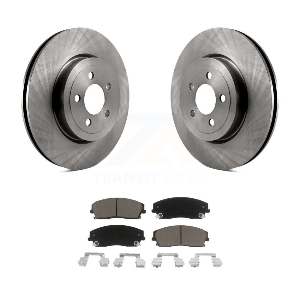 Front Brake Rotor Ceramic Pad Kit For 15-18 Dodge Charger With 345mm Diameter K8C-103114