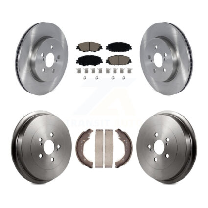 Front Rear Disc Brake Rotors Ceramic Pads And Drum Kit For 2019 Toyota Corolla 2.0L K8C-103147