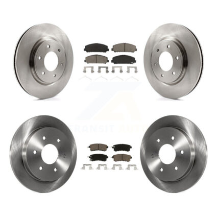 Front Rear Disc Brake Rotors Ceramic Pad Kit For 2017-2019 Nissan Armada With Solid Rotor K8C-103175