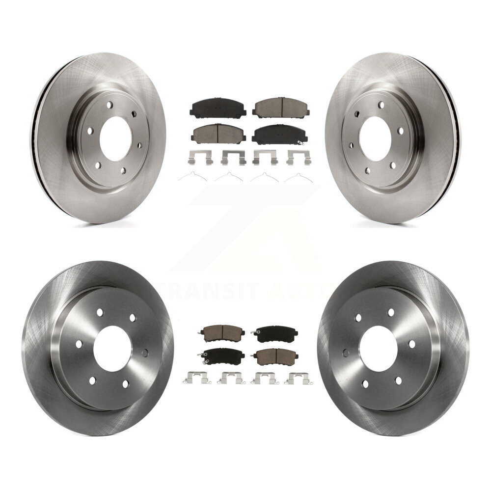 Front Rear Disc Brake Rotors Ceramic Pad Kit For 2017-2019 Nissan Armada With Solid Rotor K8C-103175