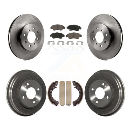 Front Rear Disc Brake Rotors Ceramic Pads And Drum Kit For Honda Civic With 4 Lug Wheels K8C-103209