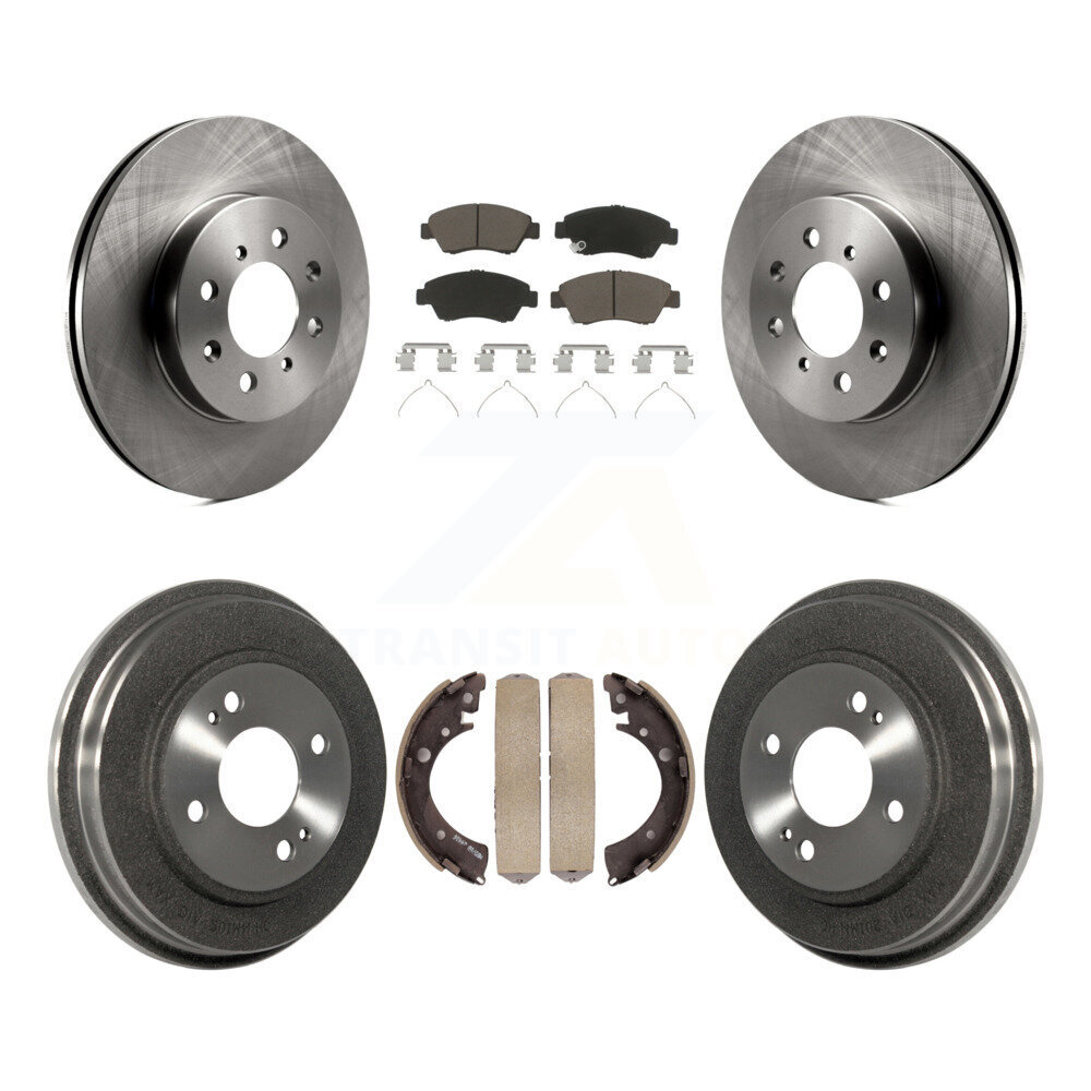 Front Rear Disc Brake Rotors Ceramic Pads And Drum Kit For Honda Civic With 4 Lug Wheels K8C-103209