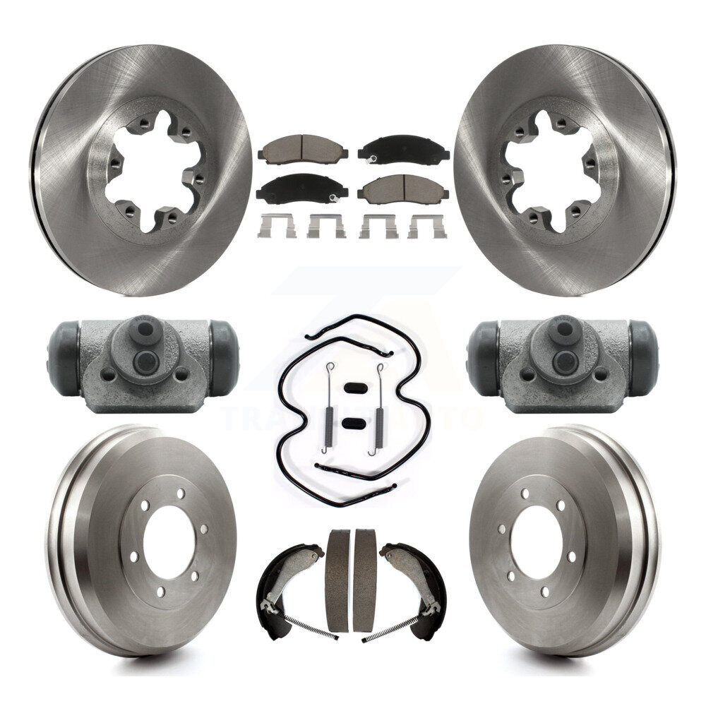 Front Rear Brake Rotor Ceramic Pad Drum Kit (9Pc) For Chevrolet Colorado GMC Canyon Isuzu K8C-103218