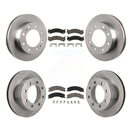 Front Rear Brake Rotors & Ceramic Pad Kit For Chevrolet Express 4500 3.20″ Overall Height K8C-103237