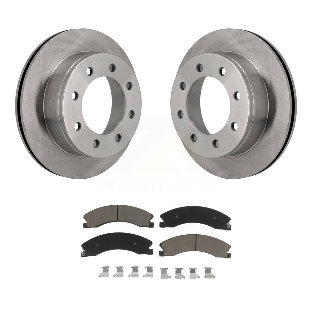 Rear Brake Rotors & Ceramic Pad Kit For 10-11 Chevrolet Express 4500 3.20" Overall Height K8C-103250
