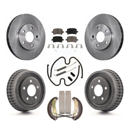 Front Rear Brake Rotor Ceramic Pad & Drum Kit (7Pc) For Chevrolet Malibu Disc rear brakes K8C-103255