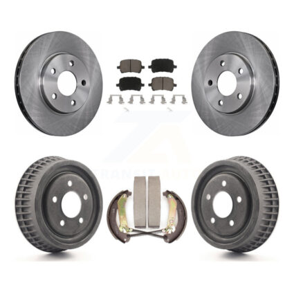Front Rear Brake Rotors Ceramic Pad & Drum Kit For 2004 Chevrolet Malibu Disc rear brakes K8C-103262