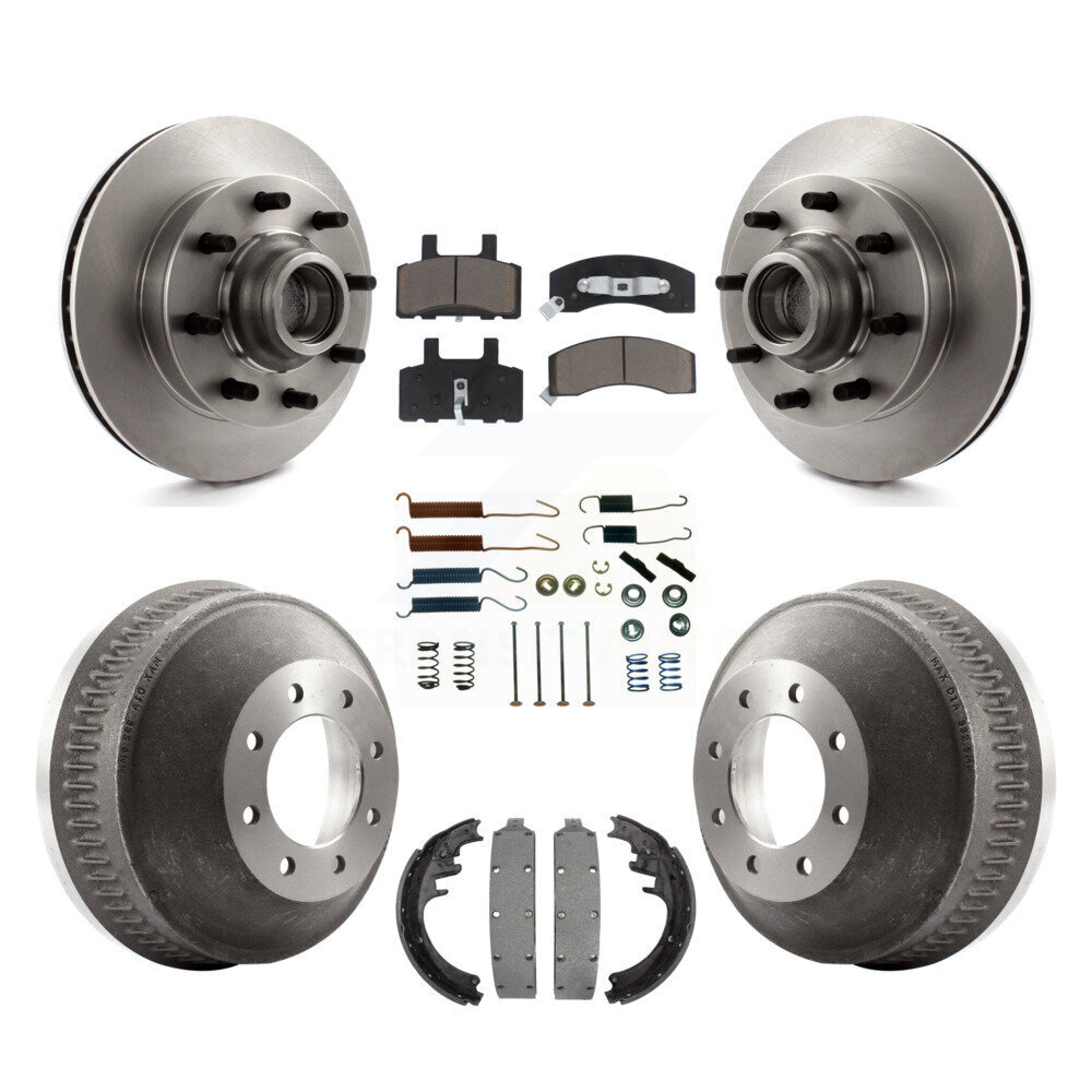 Front Rear Disc Brake Rotor Ceramic Pad & Drum Kit (7Pc) For C1500 Suburban Chevrolet GMC K8C-103266