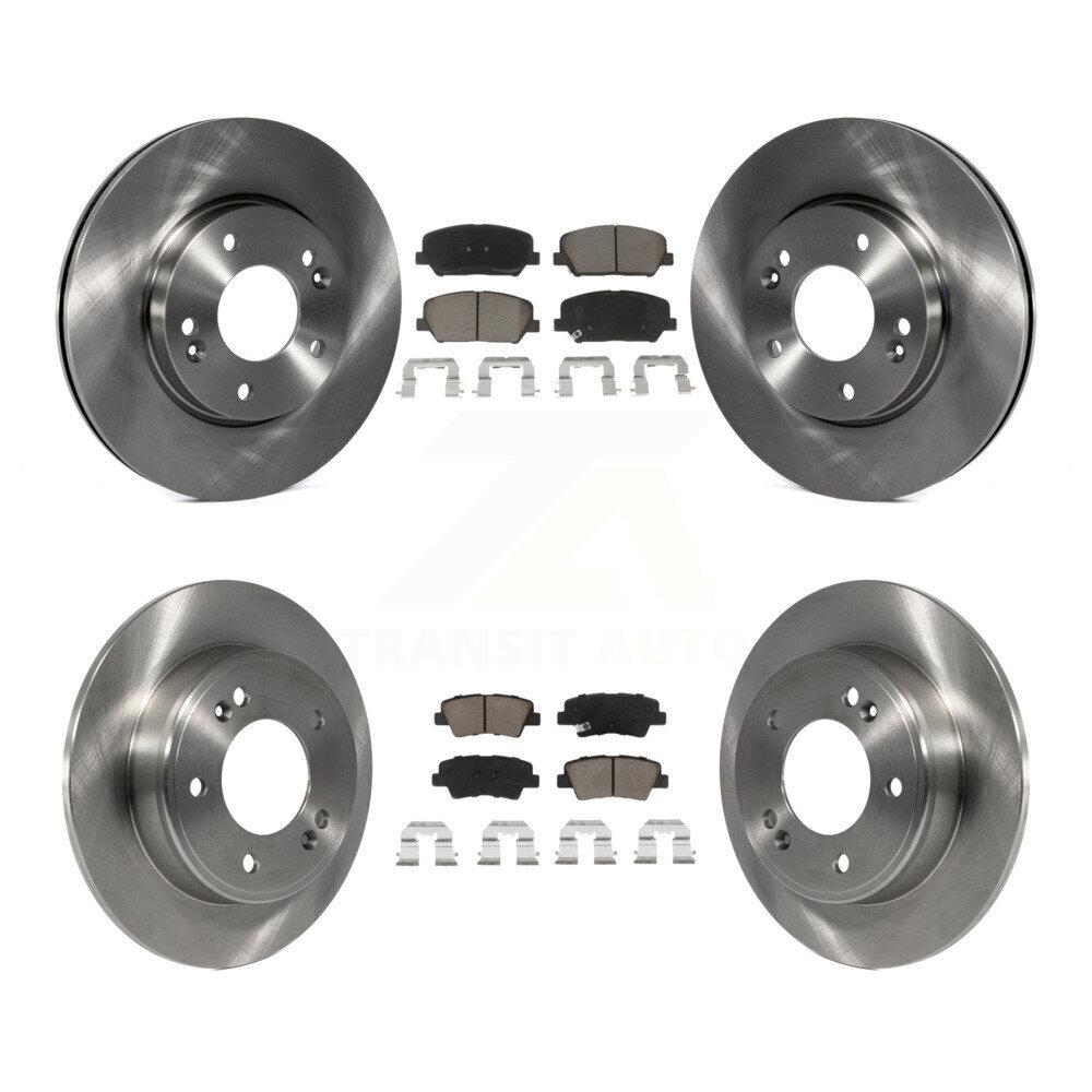 Front Rear Brake Rotor & Ceramic Pad Kit For 2014 Kia Forte LX Without 15" Factory Wheels K8C-103297