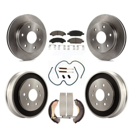 Front Rear Brake Rotor Ceramic Pad Drum Kit (7Pc) For 07 GMC Sierra 1500 Disc rear brakes K8C-103319