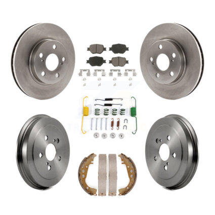 Front Rear Disc Brake Rotors Ceramic Pads And Drum Kit (7Pc) For 2001 Toyota Celica GT K8C-103321
