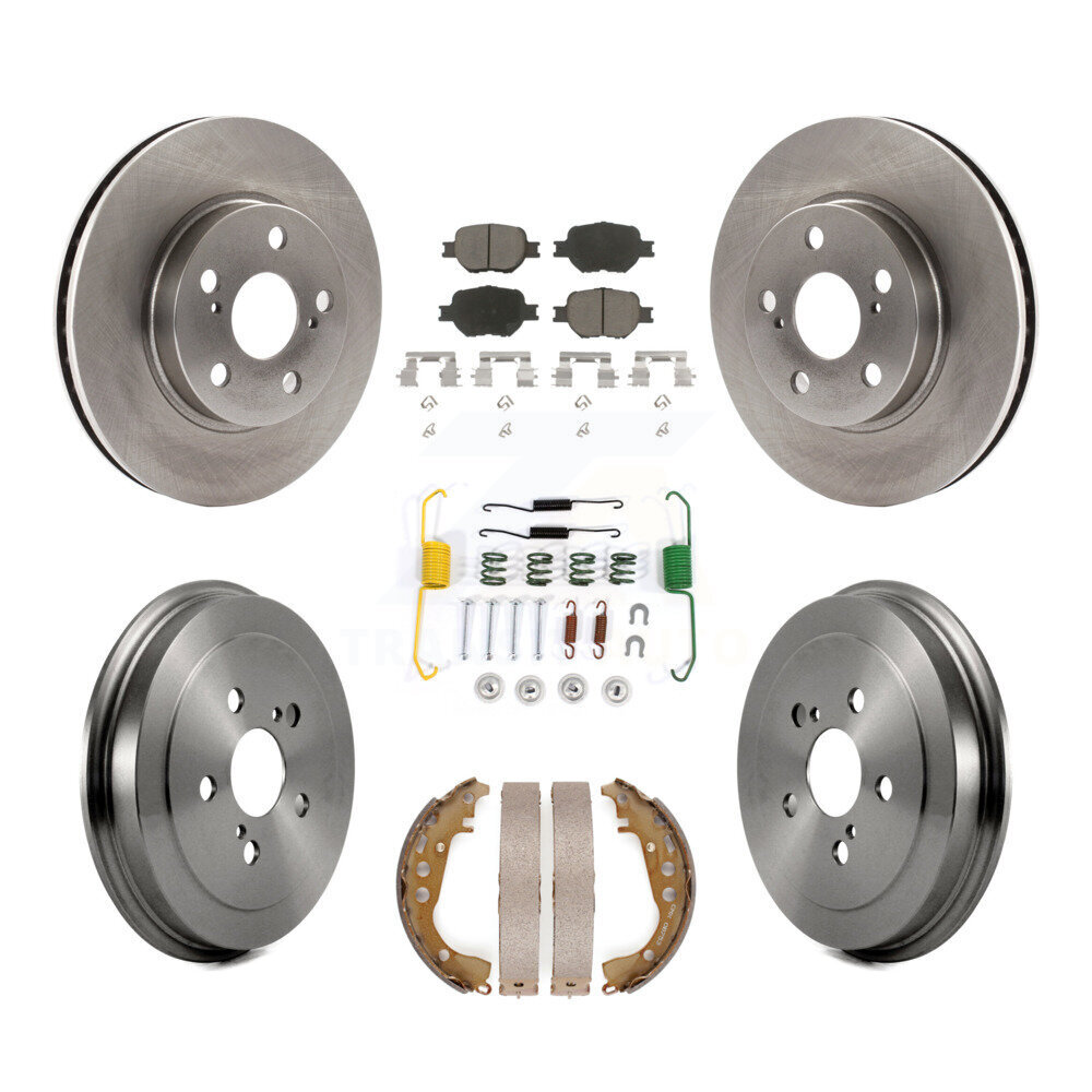 Front Rear Disc Brake Rotors Ceramic Pads And Drum Kit (7Pc) For 2001 Toyota Celica GT K8C-103321
