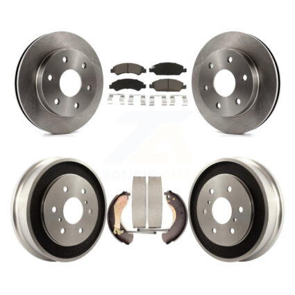 Front Rear Brake Rotor Ceramic Pad And Drum Kit For 2007 GMC Sierra 1500 Disc rear brakes K8C-103324