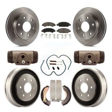 Front Rear Brake Rotor Ceramic Pad Drum Kit (9Pc) For 07 GMC Sierra 1500 With 7000 Lb GVW K8C-103328