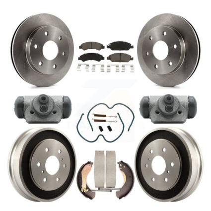 Front Rear Brake Rotor Ceramic Pad Drum Kit (9Pc) For 07 GMC Sierra 1500 With 6400 Lb GVW K8C-103329