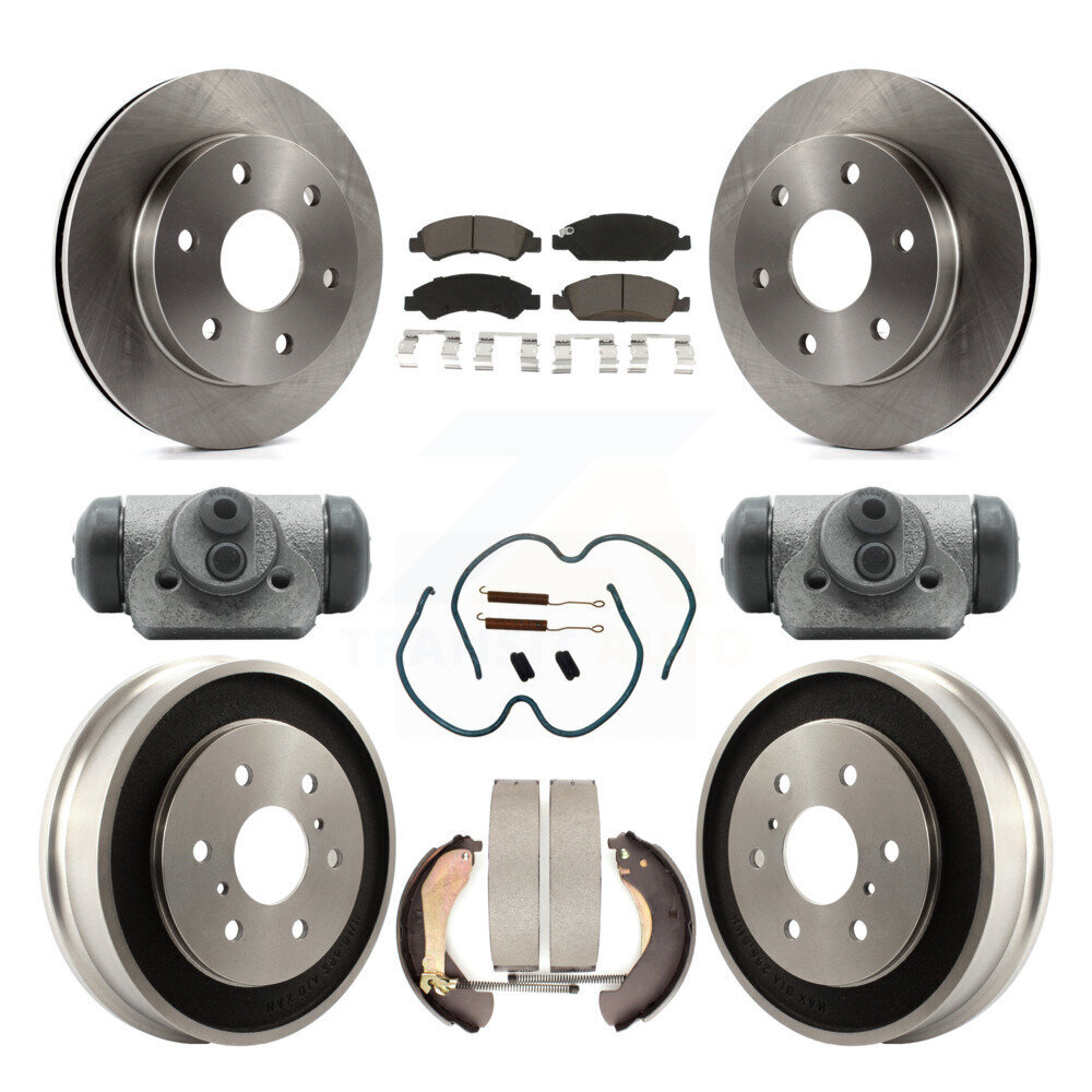 Front Rear Brake Rotor Ceramic Pad Drum Kit (9Pc) For 07 GMC Sierra 1500 With 6400 Lb GVW K8C-103329