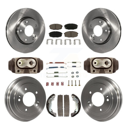 Front Rear Disc Brake Rotors Ceramic Pads And Drum Kit (9Pc) For Hyundai Elantra K8C-103330
