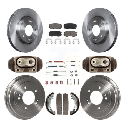 Front Rear Disc Brake Rotors Ceramic Pads And Drum Kit (9Pc) For Hyundai Elantra K8C-103331