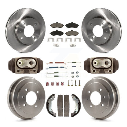 Front Rear Brake Rotors Ceramic Pad & Drum Kit (9Pc) For Hyundai Elantra rear brakes K8C-103332