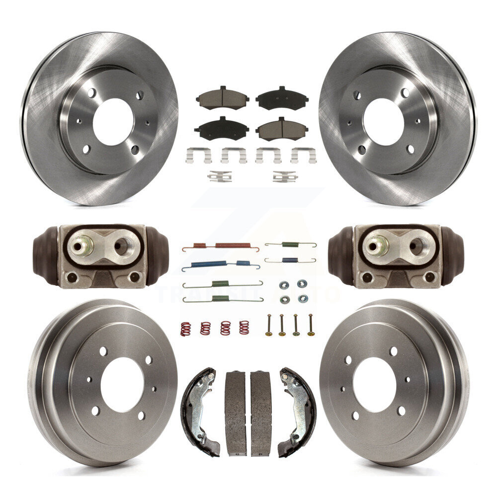 Front Rear Brake Rotors Ceramic Pad & Drum Kit (9Pc) For Hyundai Elantra rear brakes K8C-103332