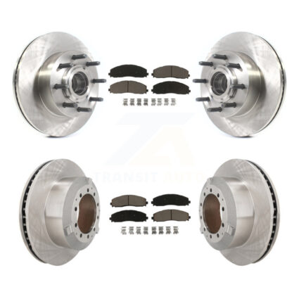 Front Rear Brake Rotors Ceramic Pad Kit For Ford F-350 Super Duty With Single Wheels K8C-103360