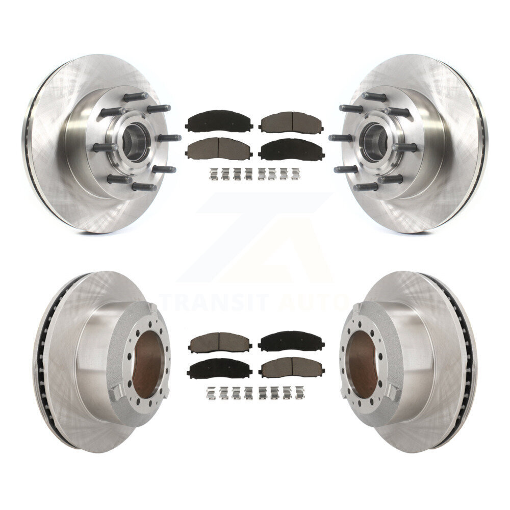 Front Rear Brake Rotors Ceramic Pad Kit For Ford F-350 Super Duty With Single Wheels K8C-103360