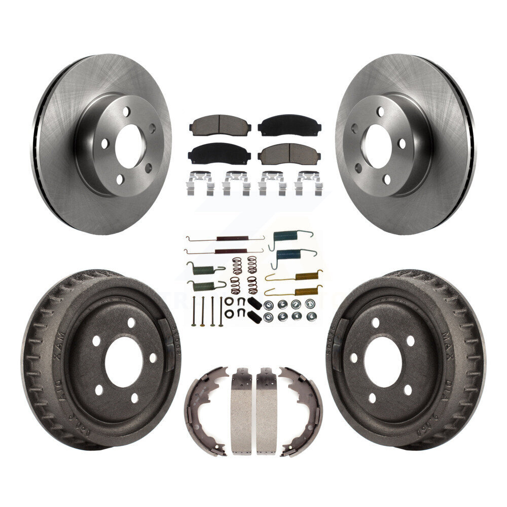 Front Rear Brake Rotor Ceramic Pad & Drum Kit (7Pc) For Mazda B4000 With 9" Diameter K8C-103388