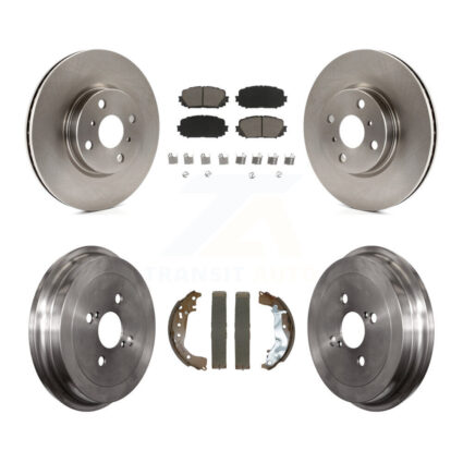 Front Rear Brake Rotor Ceramic Pad & Drum Kit For 2015-2018 Toyota Yaris Disc rear brakes K8C-103390