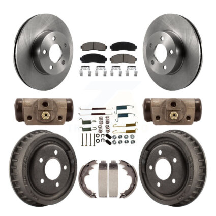 Front Rear Brake Rotor Ceramic Pad & Drum Kit (9Pc) For Mazda B4000 With 9″ Diameter K8C-103392