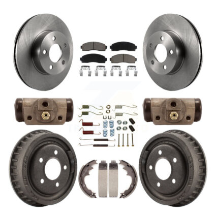 Front Rear Brake Rotor Ceramic Pad & Drum Kit (9Pc) For Mazda B4000 With 9″ Diameter K8C-103393