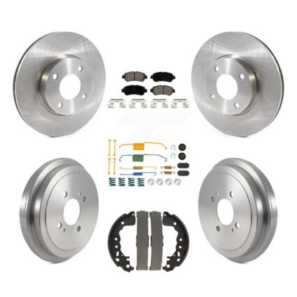 Front Rear Disc Brake Rotors Ceramic Pads And Drum Kit (7Pc) For Nissan Kicks Versa K8C-103394