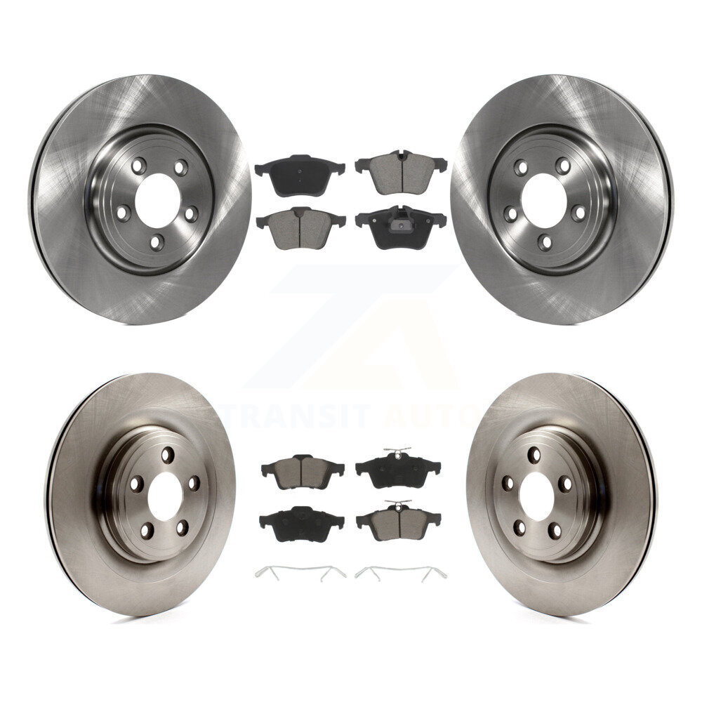 Front Rear Brake Rotor Ceramic Pad Kit For 2010 Jaguar XF With 326mm Diameter K8C-103408