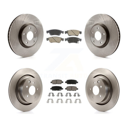 Front Rear Brake Rotors & Ceramic Pad Kit For INFINITI G35 Q60 With Single Piston Caliper K8C-103418