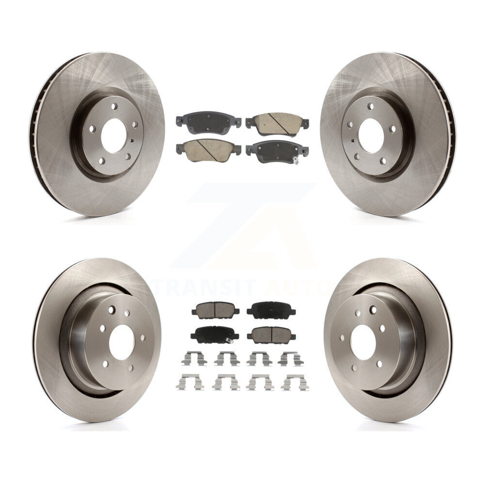 Front Rear Brake Rotors & Ceramic Pad Kit For INFINITI G35 Q60 With Single Piston Caliper K8C-103418