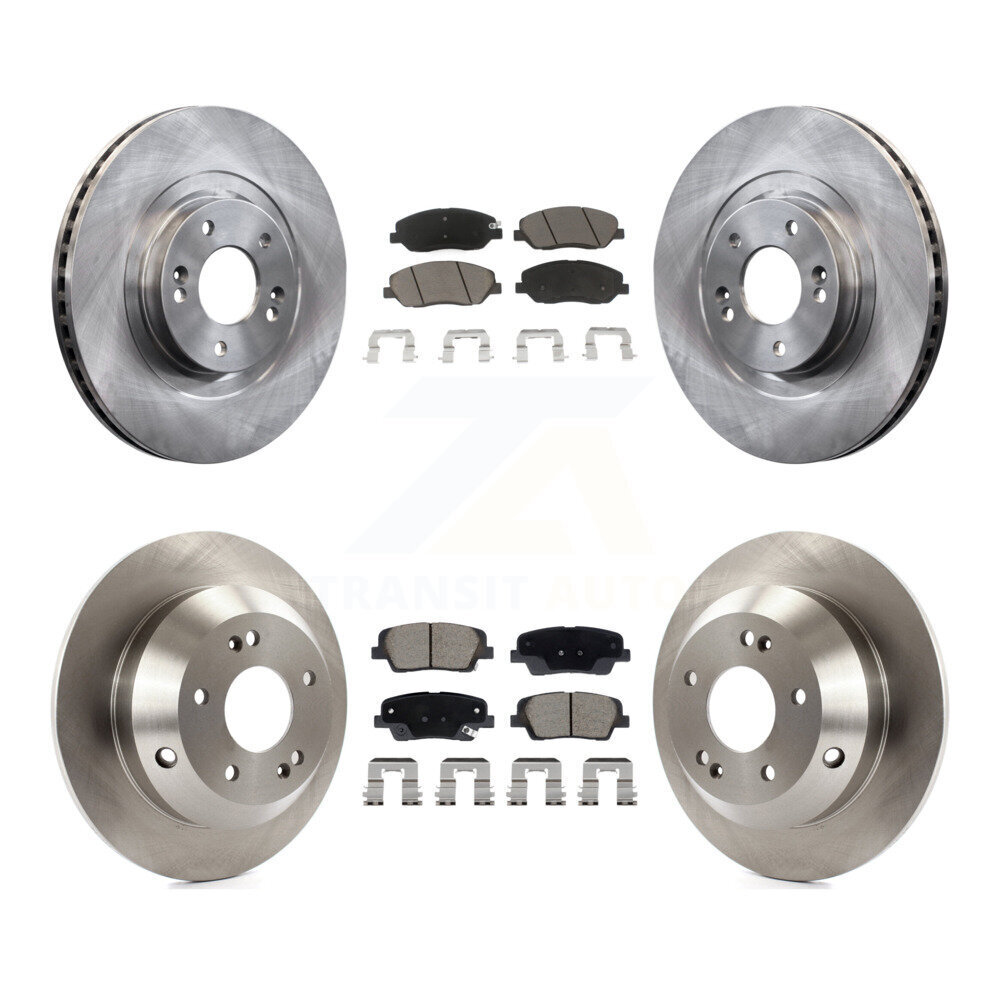 Front Rear Disc Brake Rotors And Ceramic Pads Kit For 2013-2016 Hyundai Santa Fe XL 3.3L K8C-103457