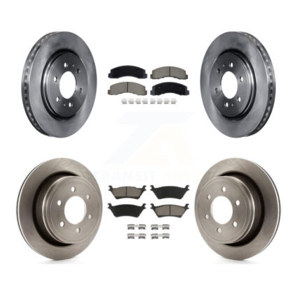 Front Rear Brake Rotor Ceramic Pad Kit For 2018-2020 Ford F-150 With Manual Parking K8C-103463