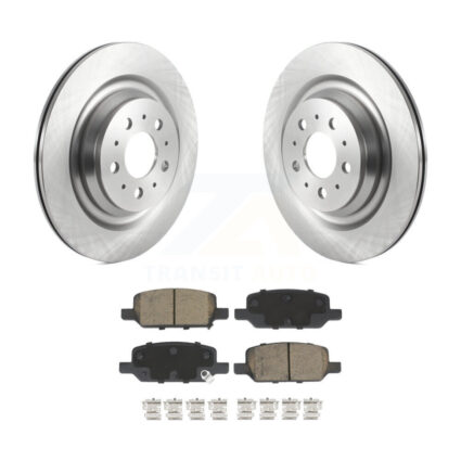 Rear Disc Brake Rotors & Ceramic Pad Kit For 2017-2022 Tesla 3 With Gray Painted Calipers K8C-103541