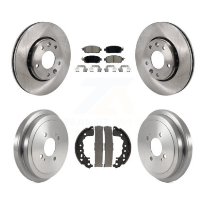 Front Rear Brake Rotors Ceramic Pad Drum Kit For Nissan Kicks SV SR with Disc rear brakes K8C-103549