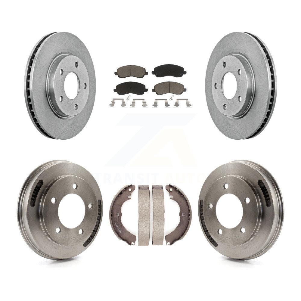 Front Rear Disc Brake Rotors Ceramic Pads And Drum Kit For Mitsubishi Lancer K8C-103555