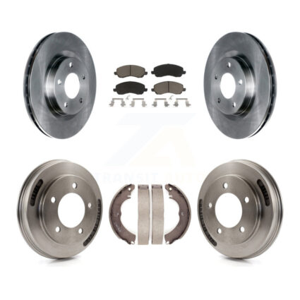 Front Rear Disc Brake Rotors Ceramic Pad And Drum Kit For 2008-2009 Mitsubishi Lancer GTS K8C-103556