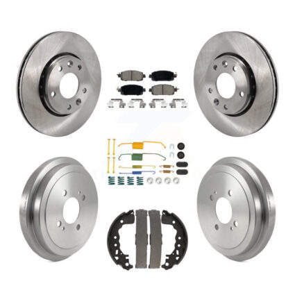 Front Rear Disc Brake Rotors Ceramic Pads And Drum Kit (7Pc) For Nissan Kicks K8C-103557