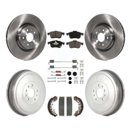 Front Rear Disc Brake Rotor Ceramic Pad & Drum Kit (7Pc) For 2015-2021 Ram ProMaster City K8C-103559