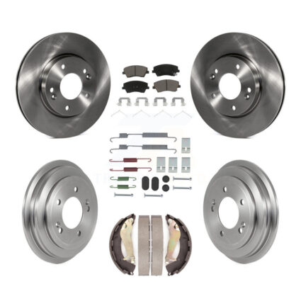 Front Rear Disc Brake Rotors Ceramic Pads And Drum Kit (7Pc) For Hyundai Elantra K8C-103561