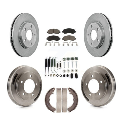 Front Rear Disc Brake Rotors Ceramic Pads And Drum Kit (7Pc) For Mitsubishi Lancer K8C-103564
