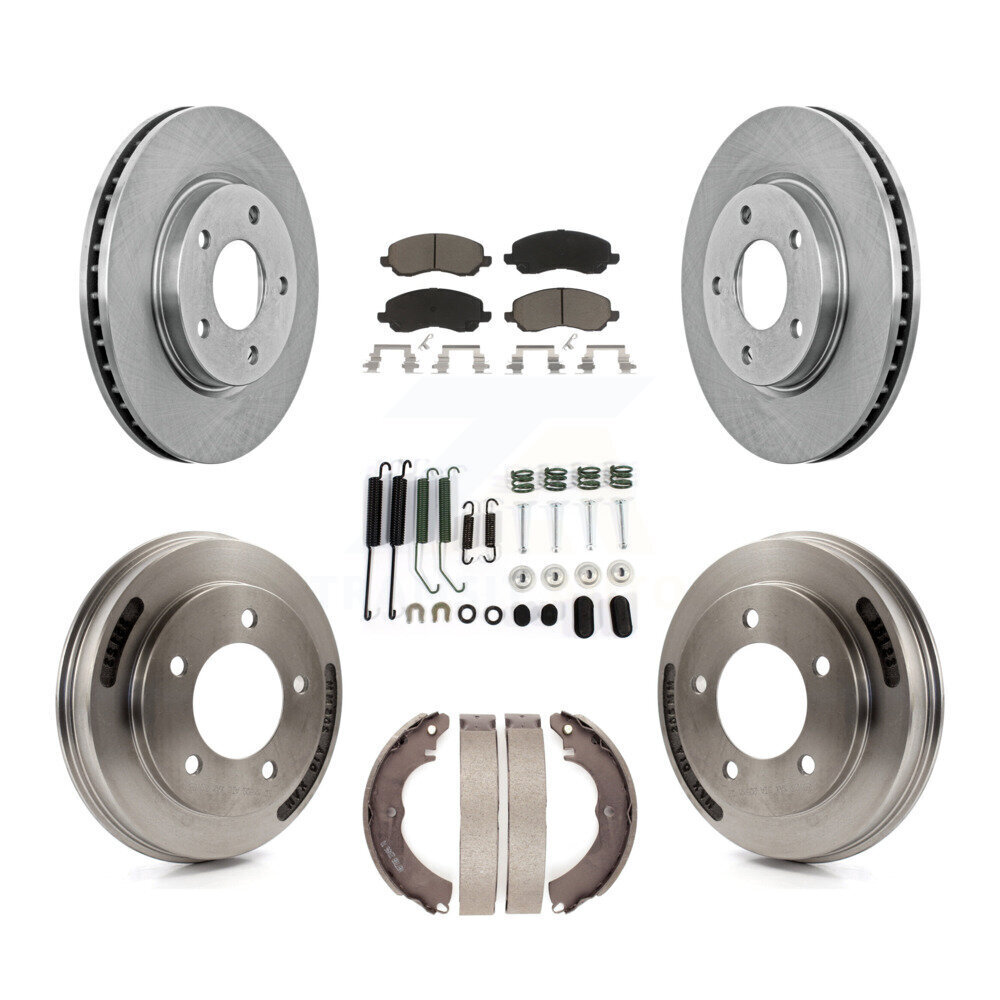 Front Rear Disc Brake Rotors Ceramic Pads And Drum Kit (7Pc) For Mitsubishi Lancer K8C-103564