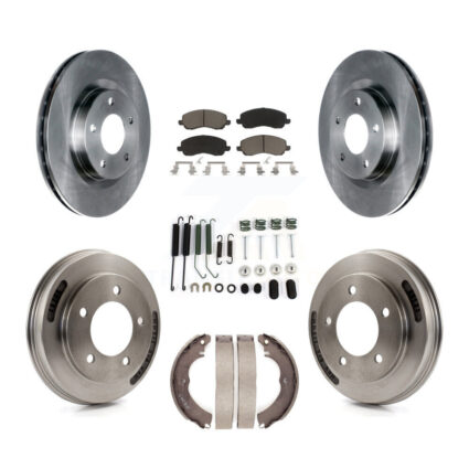 Front Rear Disc Brake Rotor Ceramic Pad And Drum Kit (7Pc) For 2008 Mitsubishi Lancer GTS K8C-103566